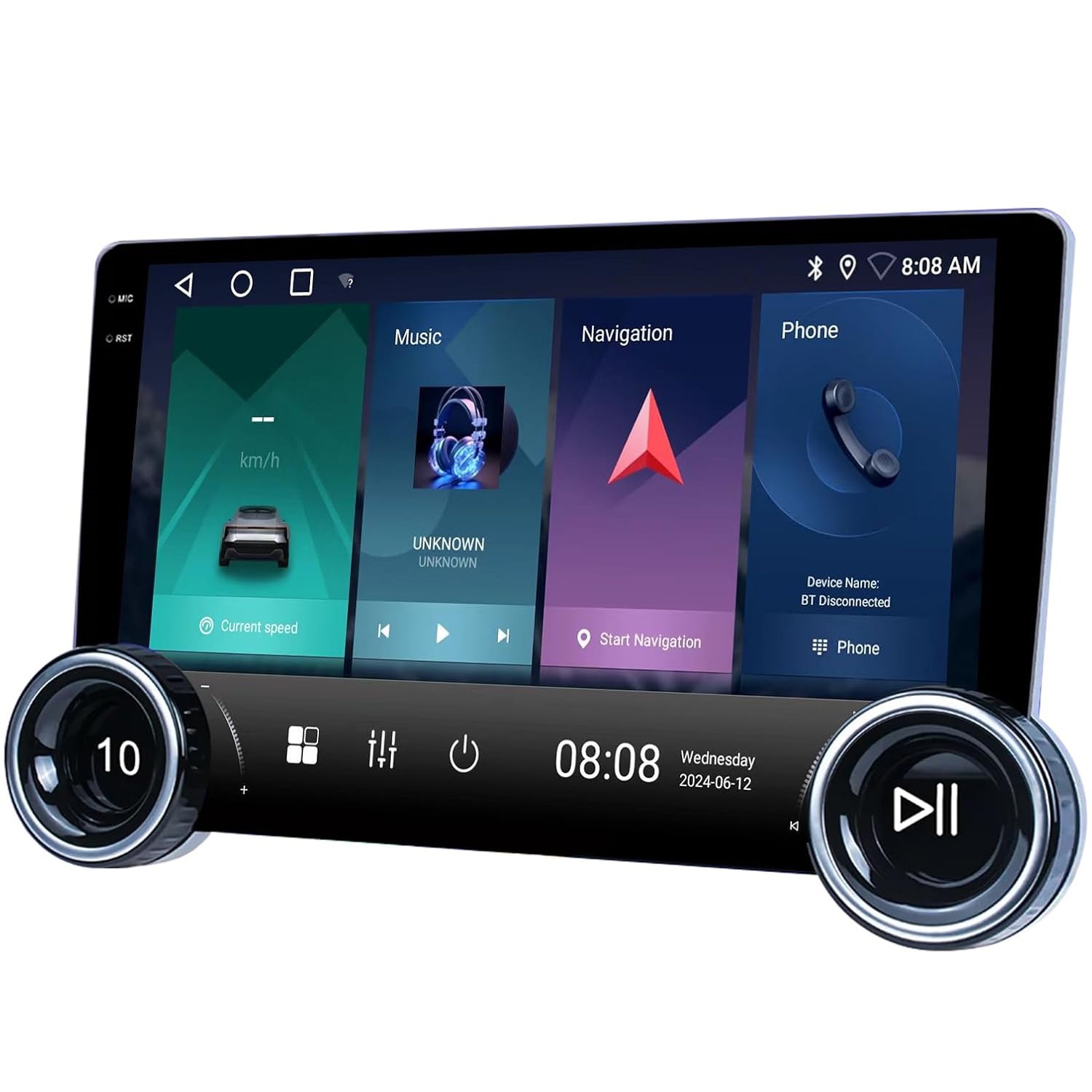 10.1" dual-knob universal Android car navi MP5
